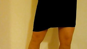 Velvet Skirt - Satin Panties and Stockings